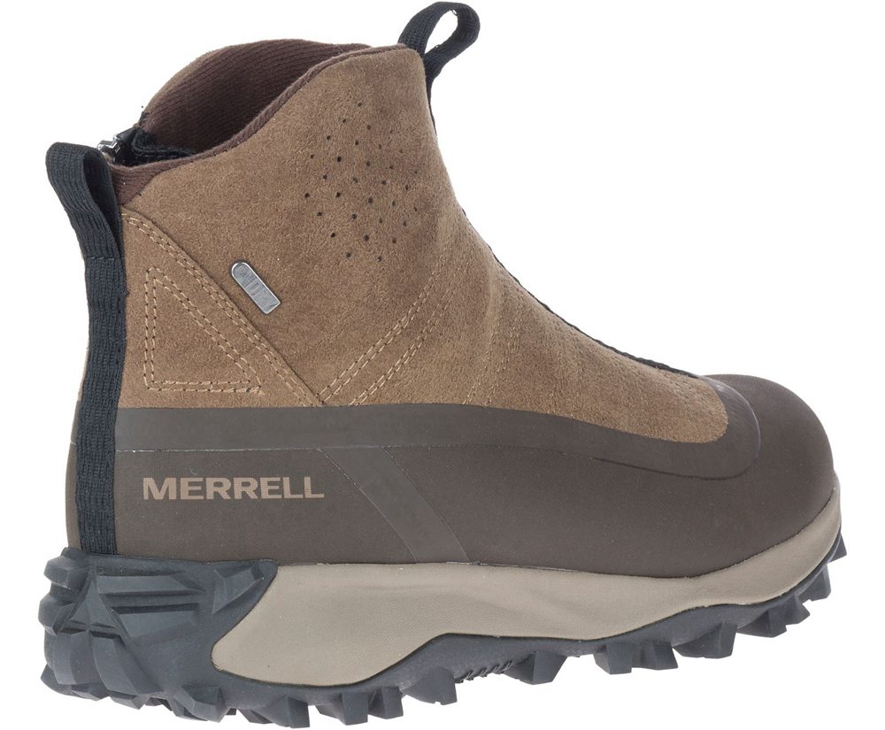 Botas Homem - Merrell Thermo Snowdrift Zip Mid Shell - Marrom - XRZ847290